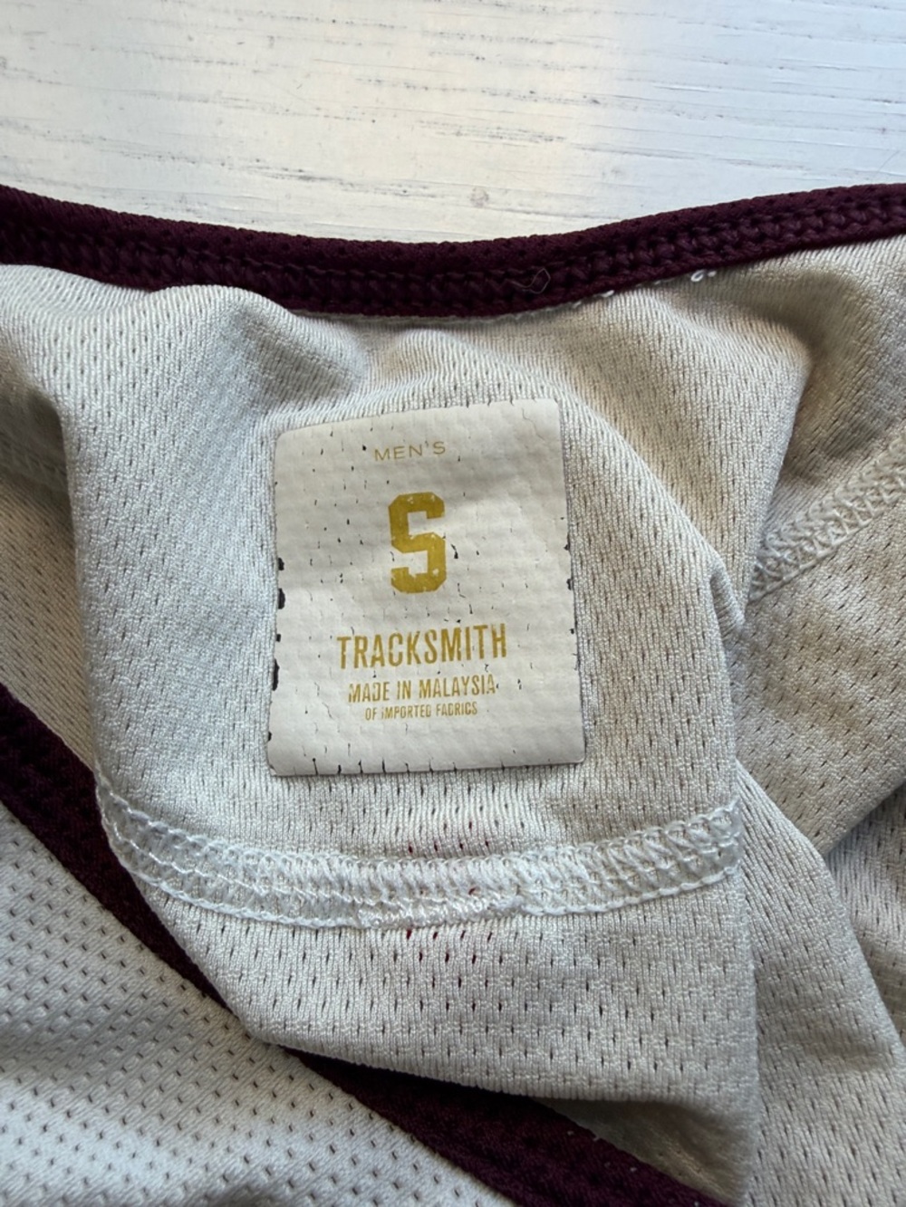 Bundle of 3 Tracksmith Men's Van Cortland Singlets in Navy, White & Burgundy - Picture 7 of 10